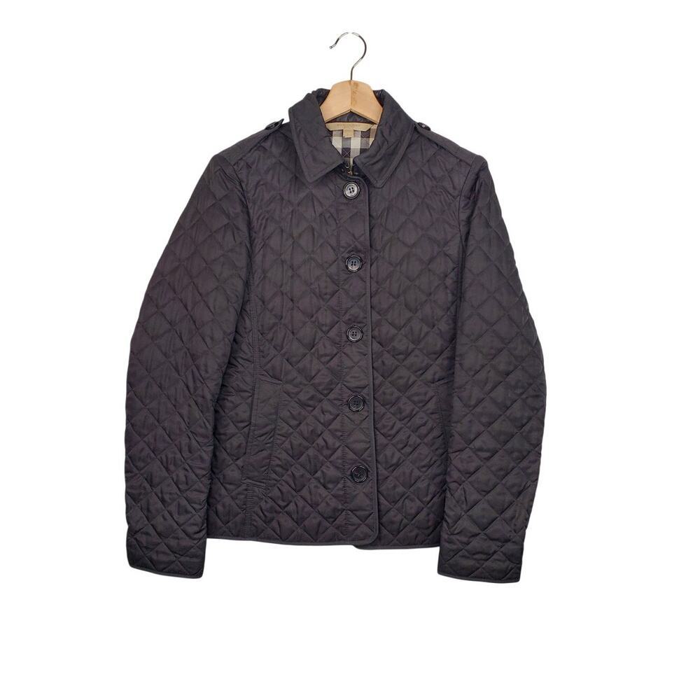 Burberry Brit Ashurst Classic Modern Diamond Quilted Jacket Black Size Small